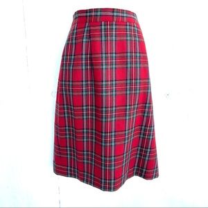 {Vintage} Red Plaid Pencil Skirt Size 12